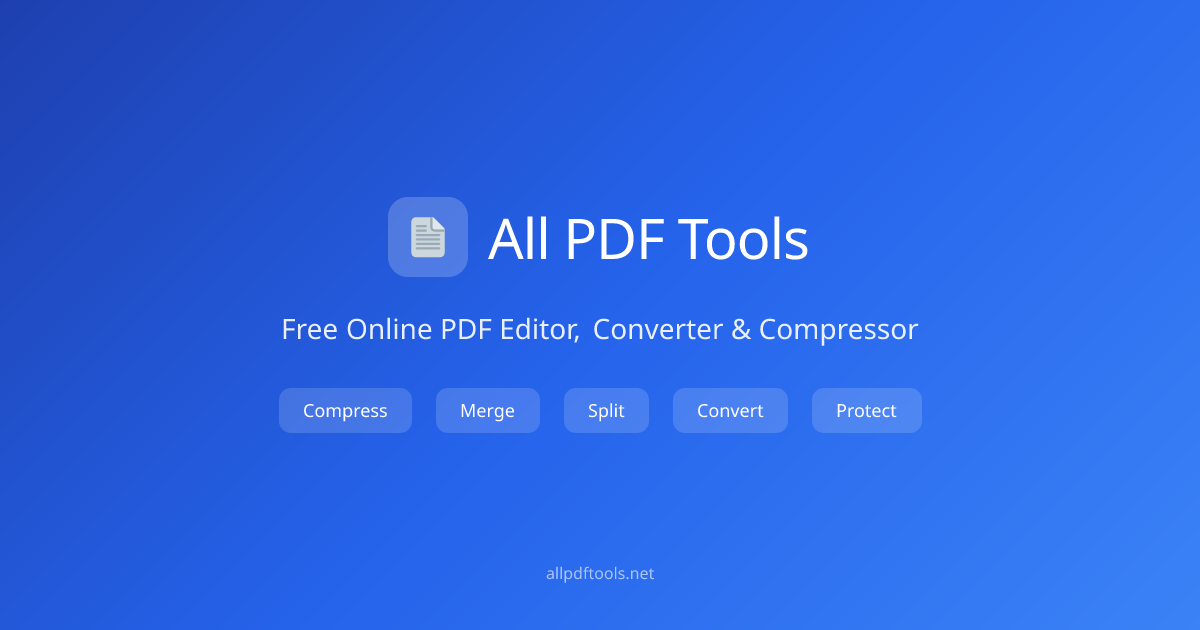 All PDF Tools - 免费在线 PDF 编辑、转换与压缩工具